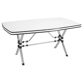 Mesa De Jantar 6 Lugares Atenas Cromada Branco/preto - Novabras