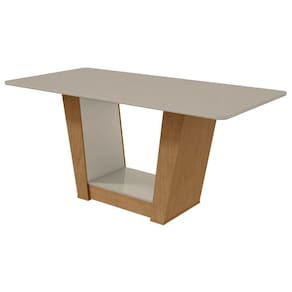 Mesa De Madeira Apogeu Amêndoa/off White - Móveis Lopas
