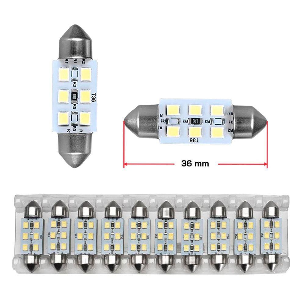 Kit Lâmpada LED Torpedo 36mm 12V 1,8W Branco Autopoli 10 Unidades AP1090