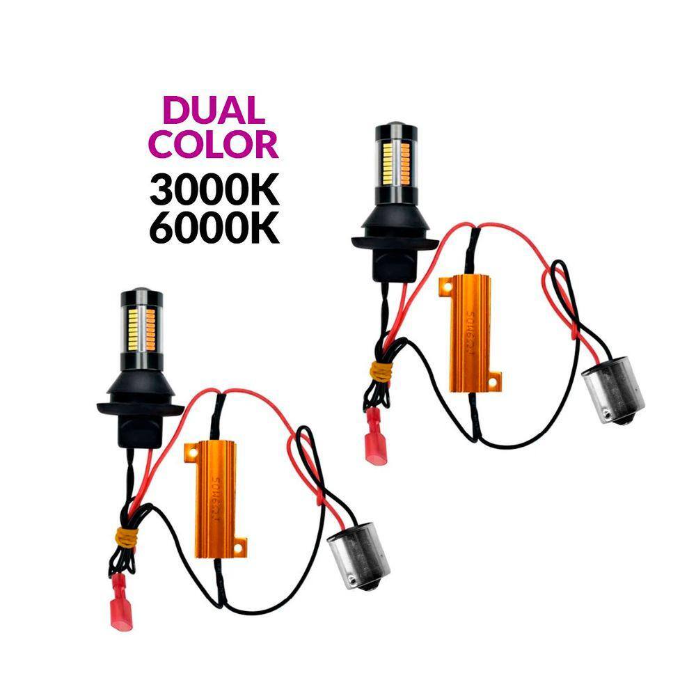 Kit Lampadas LED DRL Seta 66 Leds SMD 4014 1156 12V Canbus Shocklight
