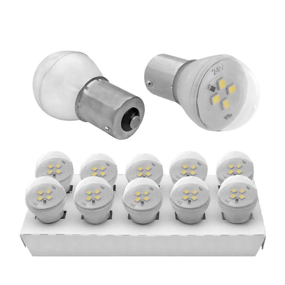 Kit Lâmpada LED Bulb 1 Polo 3W 24V Base BA15S Autopoli 10 Unidades AU018