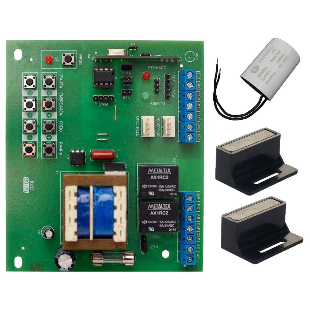 Central Placa Sensor Hall Compatível Rossi N Kxh30fs Suporte com Imãs Capacitor Partida 25uf 127v