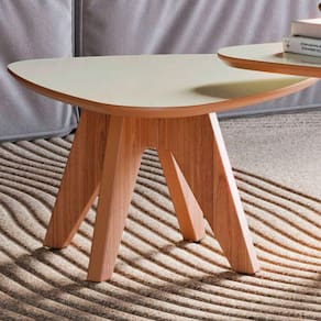 Mesa De Centro Orgânica 100% Mdf Off White/freijo Tb612 - Dalla Costa