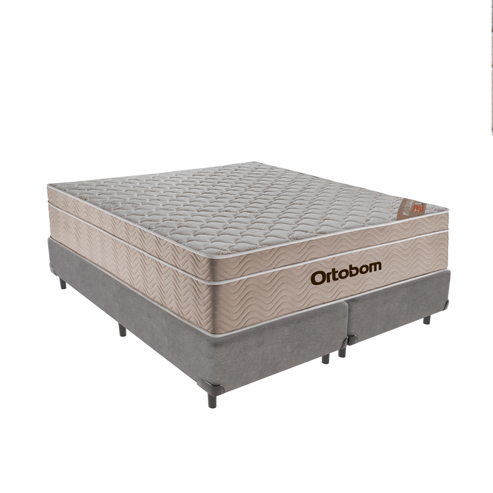 Cama Box Molas Ensacadas Cinza Queen Airtech Ortobom