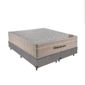 Cama Box Molas Ensacadas Cinza Queen Airtech Ortobom