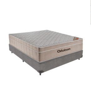 Cama Box Molas Ensacadas Cinza Viúvo Airtech Ortobom