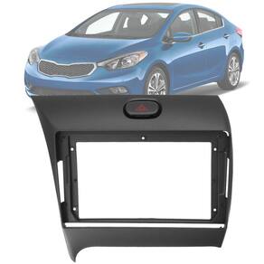 Moldura Painel 2 Din 9" Polegadas Kia Cerato 2013 até 2017 Preto
