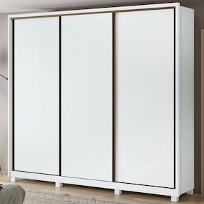Guarda-roupa Casal Spazio 3 Portas 6 Gavetas 100% Mdf Branco - Móveis Lopas