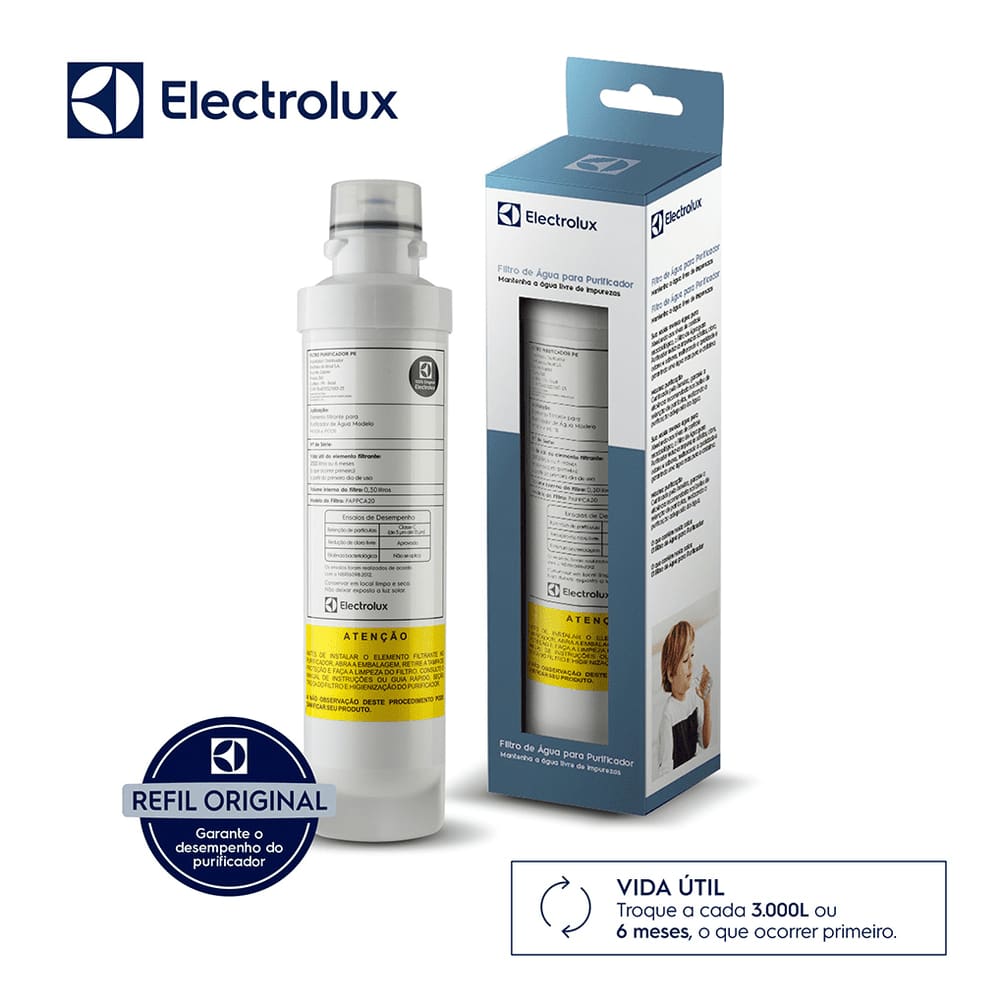 Filtro/Refil De Água Para Purificador Electrolux Pa10n Pa20g Pa25g Pa30g Pa40g (6 Unidades)