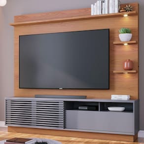 Estante Para Tv Até 70 Polegadas Campeche 1 Porta 1 Gaveta Freijó/cinza Fosco - Colibri