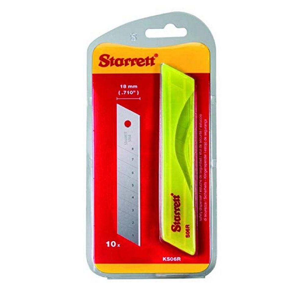 Jogo De Laminas P/Estilete 10Pcs 18Mm - Larga Starrett Ks06r