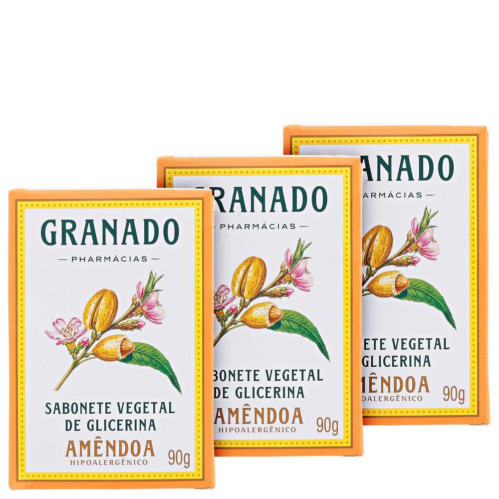 Granado Veg. Glicerina e Amêndoas - Sabonete em Barra 3x90g