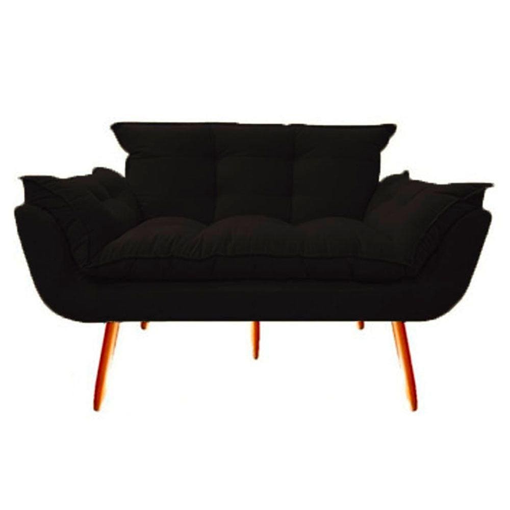 Namoradeira Poltronas Decorativa para Sala de Estar Quarto Recepção Clinica Opala Jm interiores Cor:Suede Preto