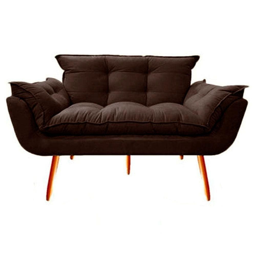 Namoradeira Poltronas Decorativa para Sala de Estar Quarto Recepção Clinica Opala Jm interiores Cor:Suede marrom