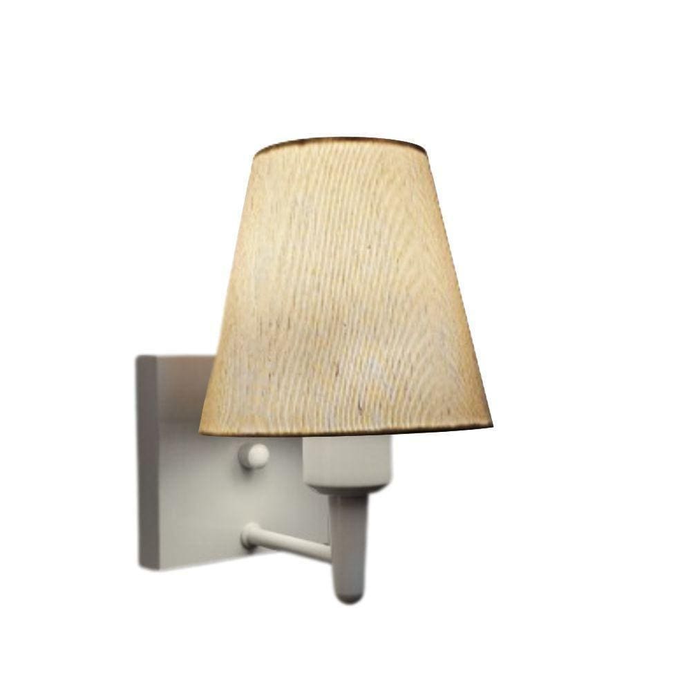 Arandela Quadrada Md-2034 Branco Cúpula Cone Linho Bege