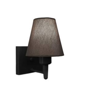 Arandela Quadrada Md-2034 Preto Cúpula Cone Cinza Escuro