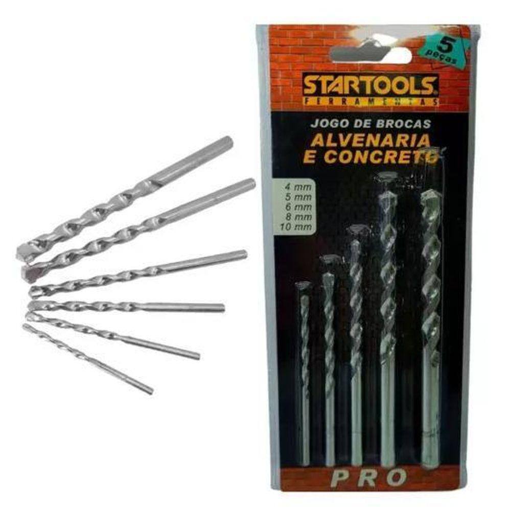 Kit Jogo De Brocas Alvenaria E Concreto 5 Peças - Startools