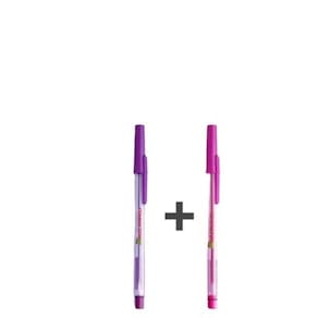Caneta Fina Rosa e Roxa Kit Com 2 - Compactor