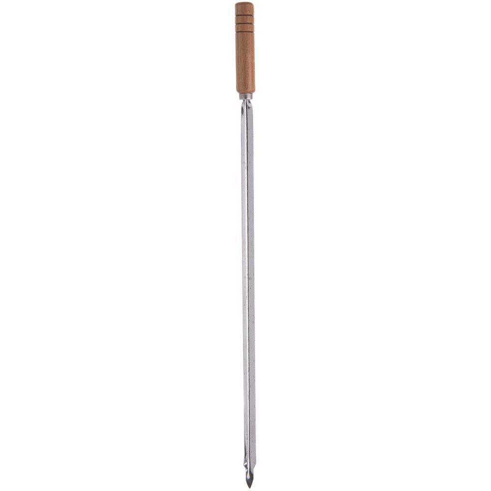 Espeto Largo Costelão Churrasco Domama Lâmina Aço Inox Cabo Madeira 85cm