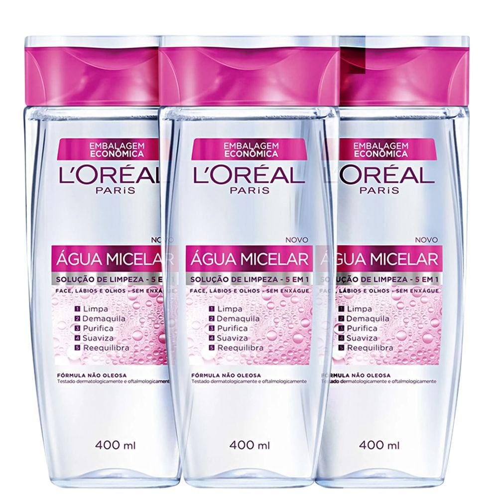 Kit L`Oréal Paris Dermo Expertise Água Micelar (3 prods)