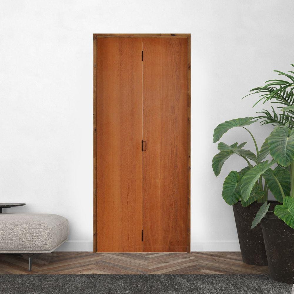 Kit Porta Pronta Camarão Lisa 210x62cm Esquerdo Batente 11cm Rodam Portas