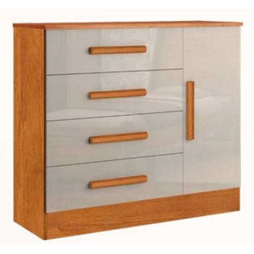 imagem-Cômoda para quarto 4 gavetas com sapateira - Zeus-Nature/Off - Bianchi Móveis - Marrom