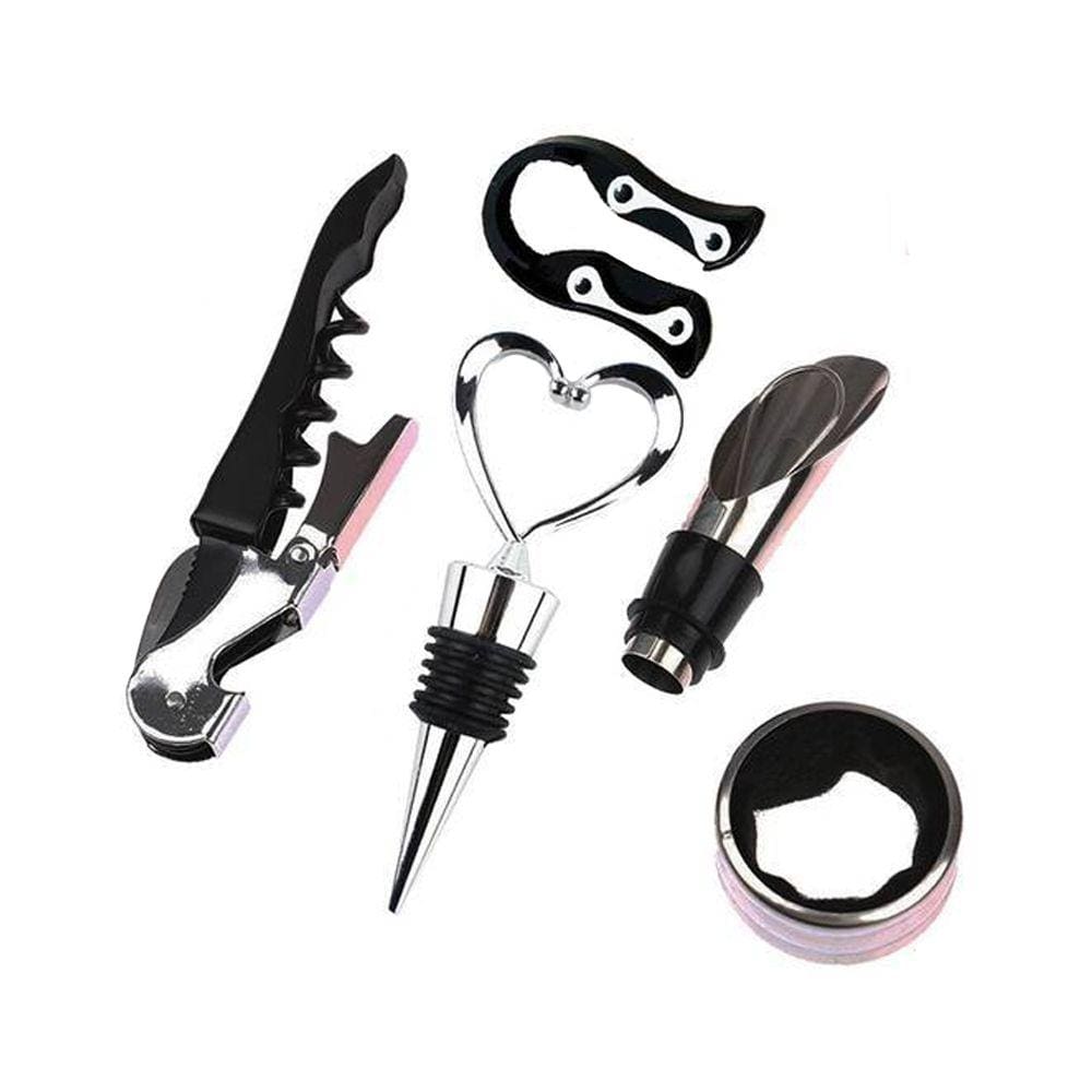 Kit Acessórios para Bar Vinho 5 Peças Bico Aerador Saca Rolha Top Chef