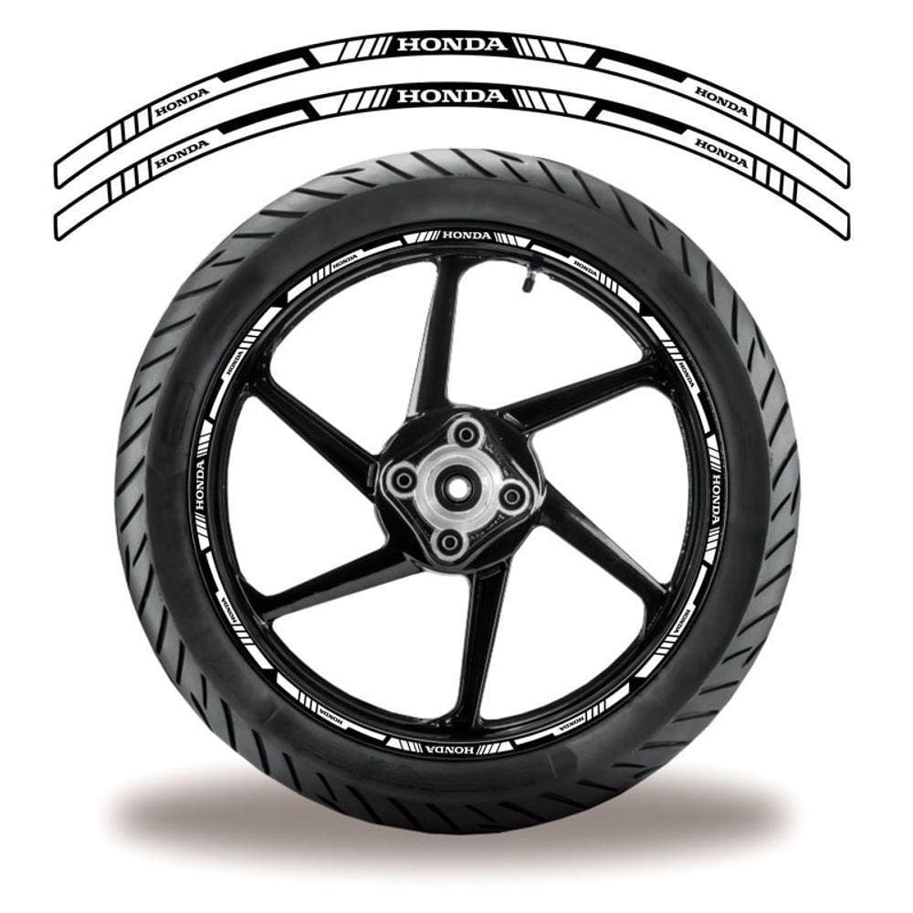 Adesivo Refletivo Friso Roda Moto Honda Branco