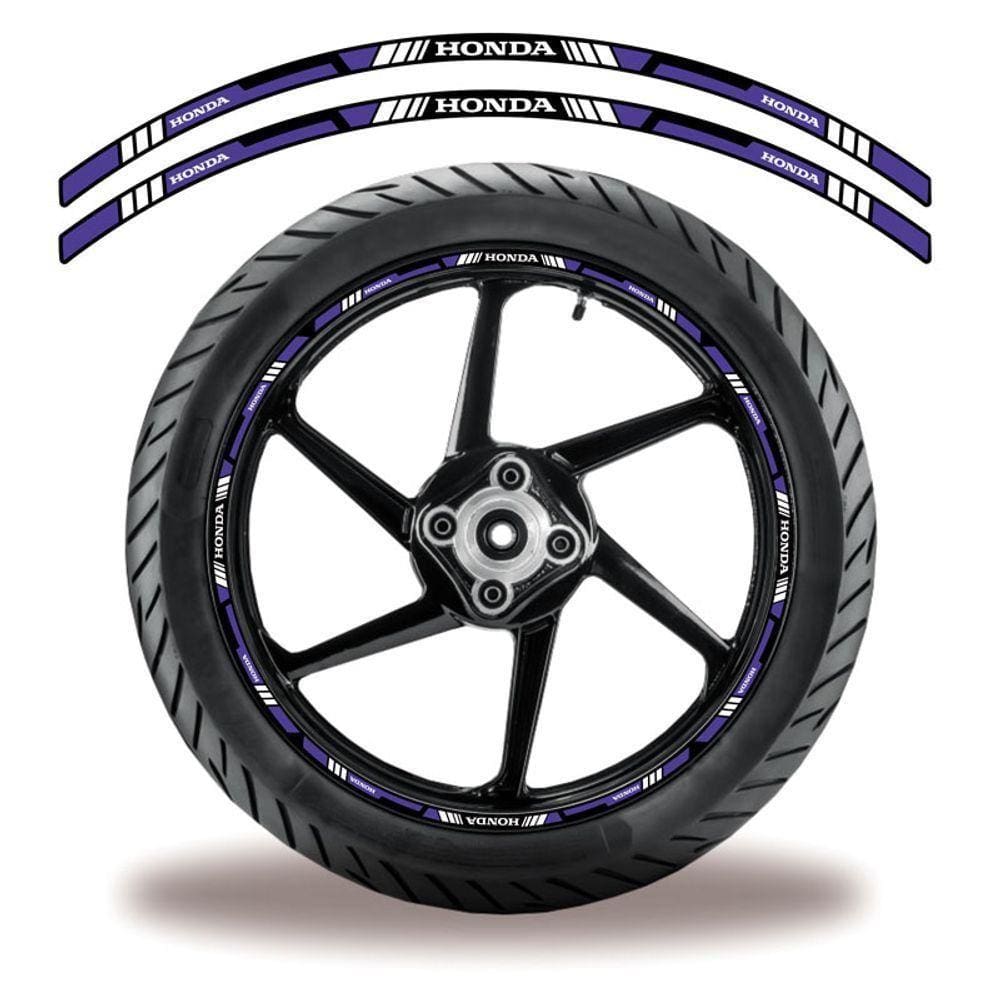 Adesivo Refletivo Friso Roda Moto Honda Azul Azul 2