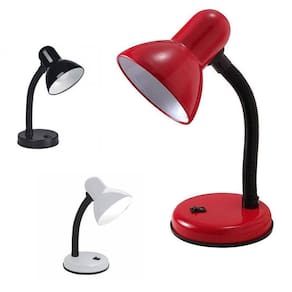 Abajur Luminária Mesa Lâmpada Articulável Leitura Estudos Bivolt Cor Vermelho