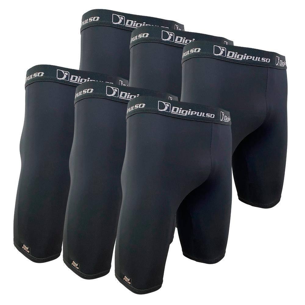Kit 6 Bermuda Térmica Ciclista Proteção UV Cós Elástico