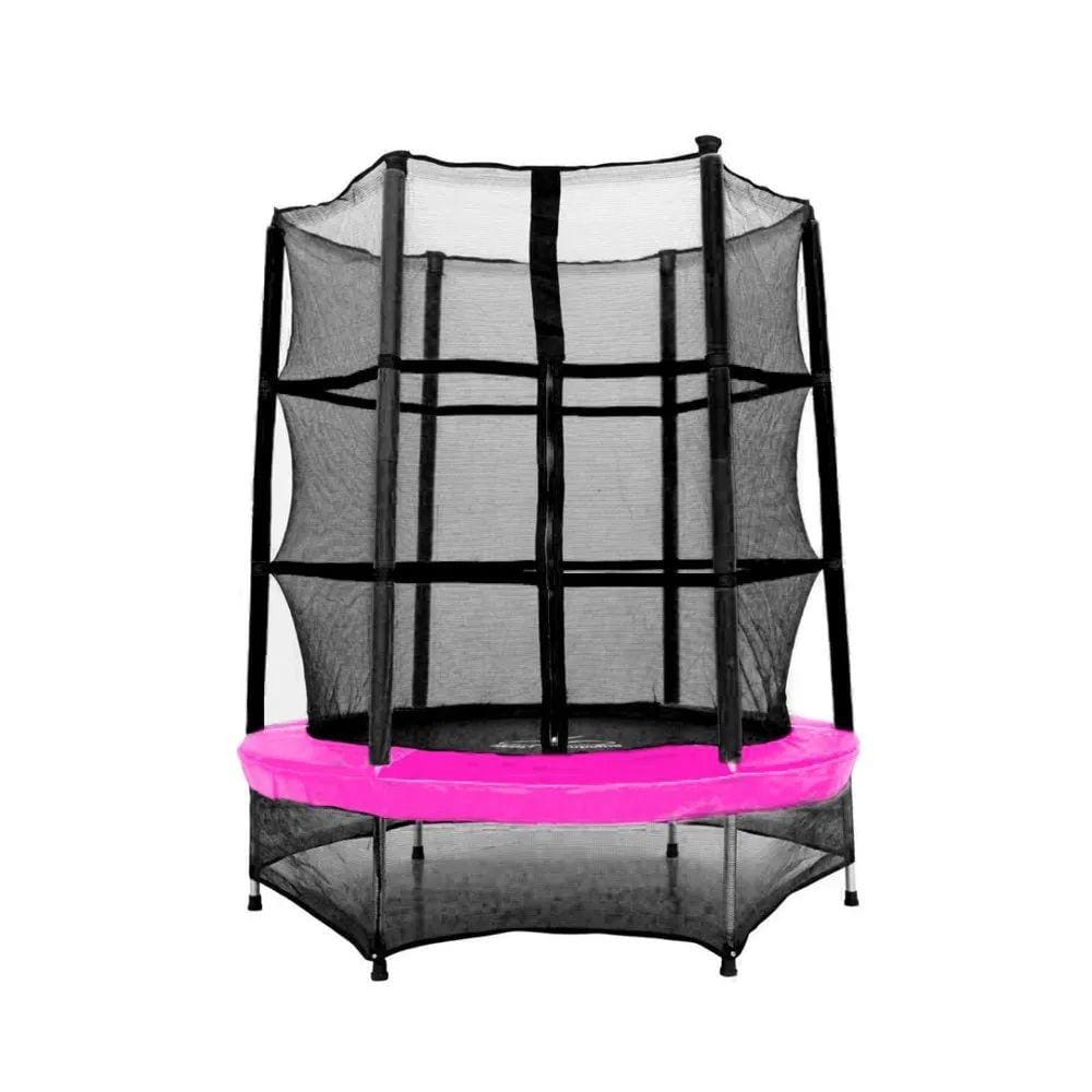 Cama Elástica Pula Pula 1,40m P.Rosa Henri Trampolim Linha Plus c/ Zíper Preta