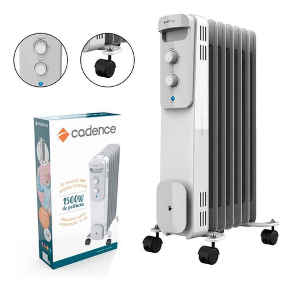 Aquecedor À Óleo Max 1.500 Watts Aqc260 Cadence 110V/220V