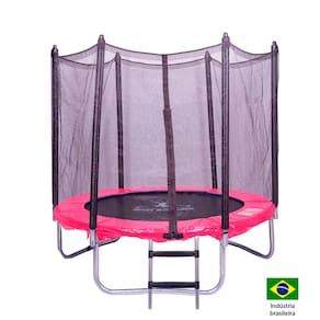 Cama Elástica Pula Pula Kids 1,83m P.Rosa Henri Trampolim C/Ziper Preta