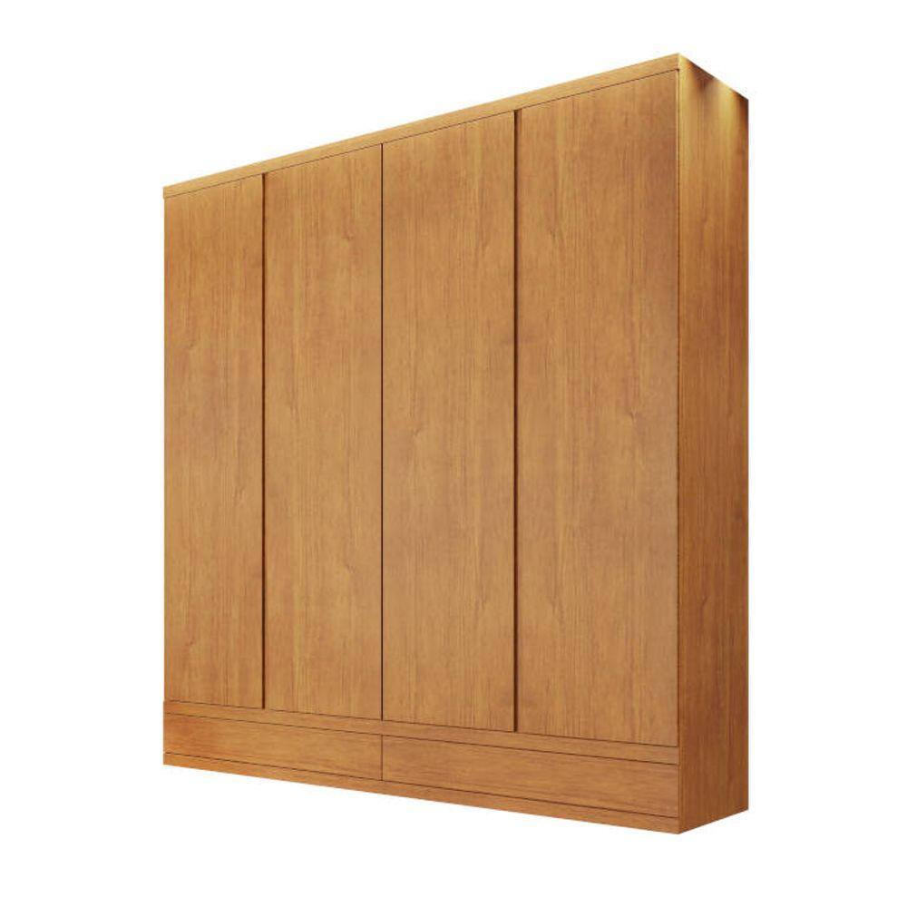 Guarda-roupa solteiro 4 portas 5 gavetas MDF - Paris-Nature - Bianchi Móveis