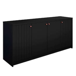 Buffet Sala De Jantar 100% MDF 4 Portas Lia Cimol Cinza Escuro - CIMOL MOVEIS