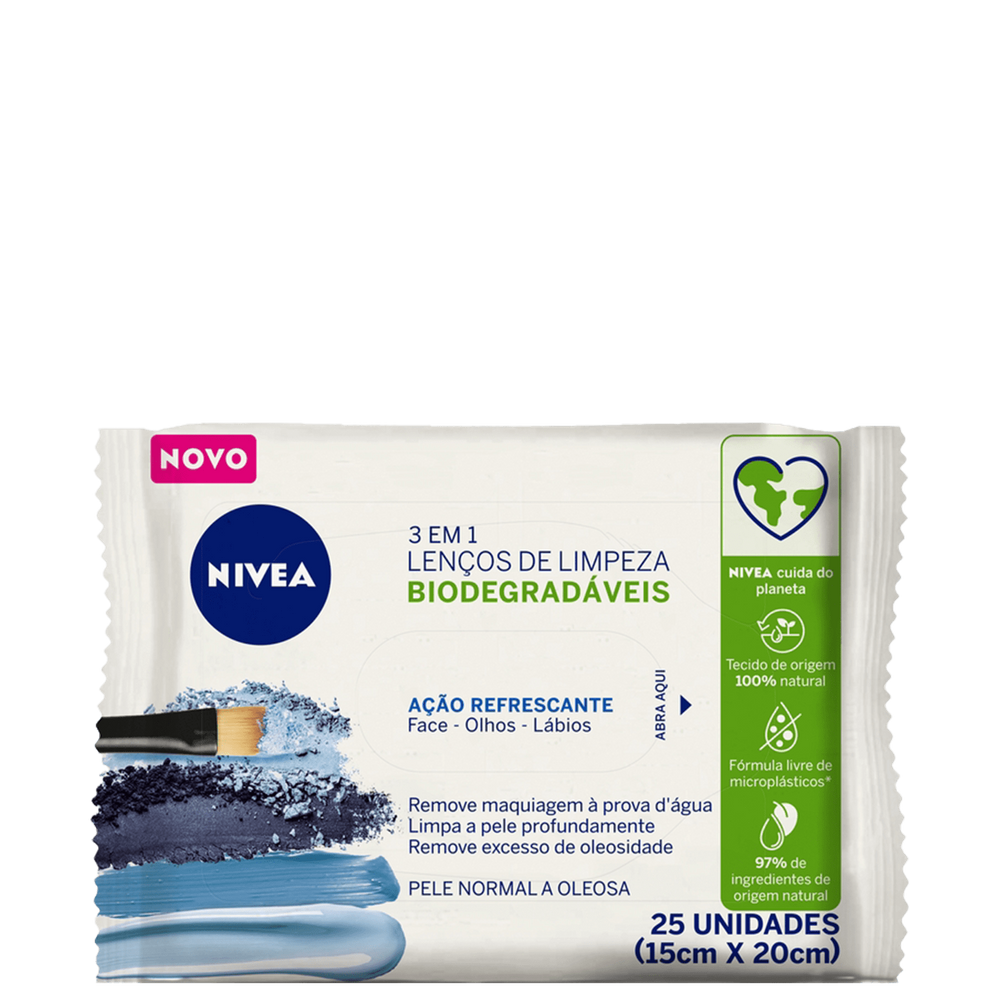 NIVEA 3 em 1 Ação Refrescante - Lenço Demaquilante (25 Und)