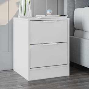 Mesa de Cabeceira Kappesberg 2 gavetas Branco Brilho