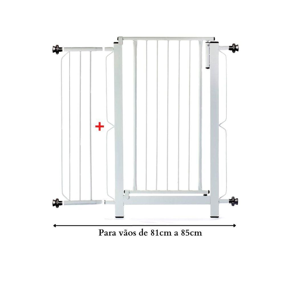 Grade e portão para cachorro bebê pet, vãos de 81cm a 85cm
