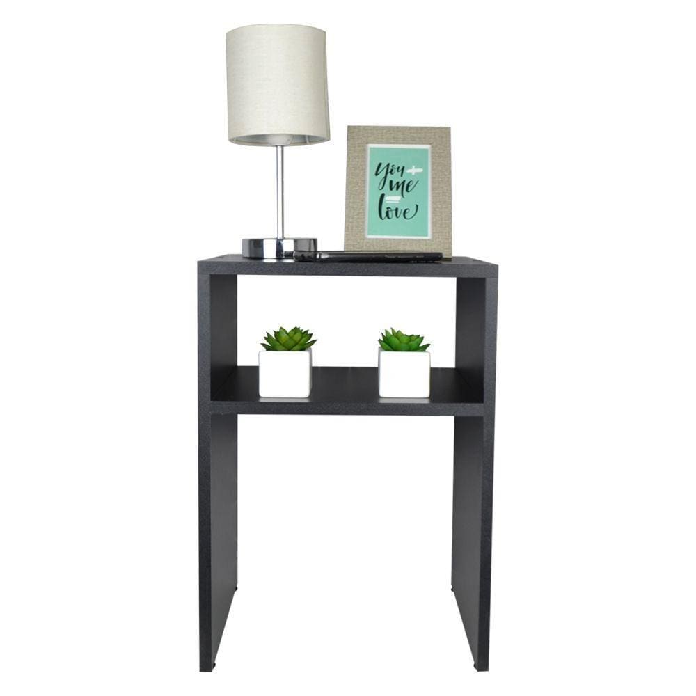Mesa de Cabeceira Preta Cama Solteiro Quarto Sala50x35cm