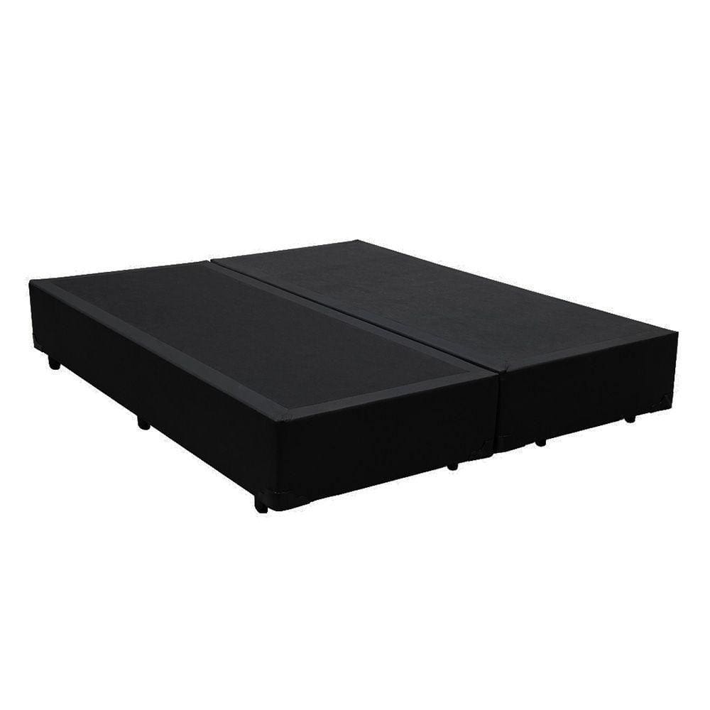 Base Box Queen Bipartido Homequeen Corino Preto 40x158x198
