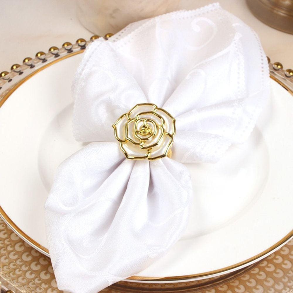 Anel Flor Porta Guardanapo Prendedor Mesa Posta Casamento