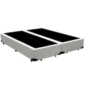 Base Box Blindado King Bipartido Homequeen Sintético Branco 40x193x203