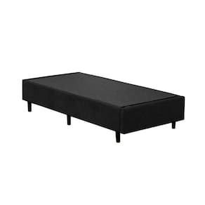 Base Box Blindado Solteiro Extremo Reforçado Homequeen Suede Preto 40x88x188