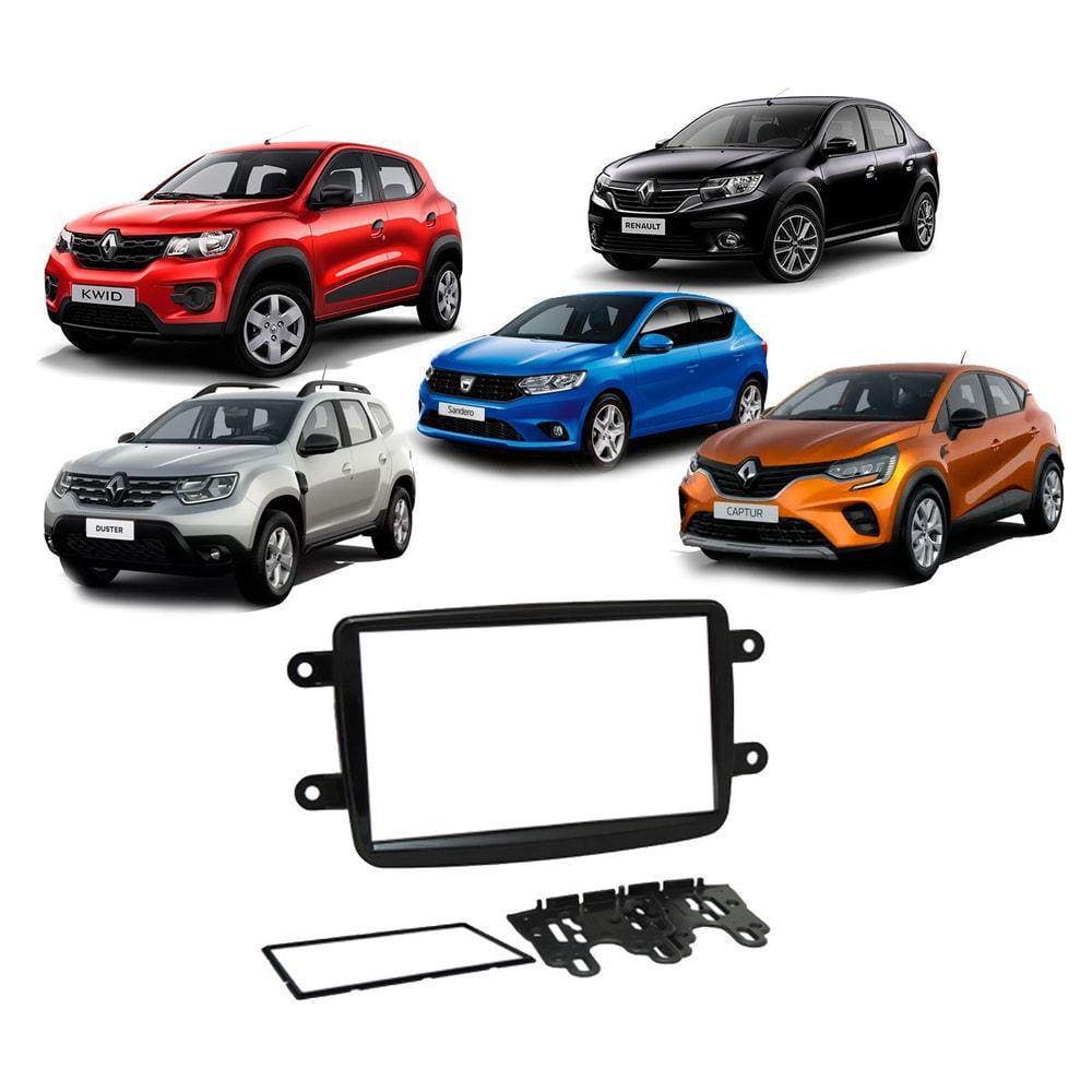 Moldura 2 Din Renault Kwid / Captur / Duster / Sandero / Logan Jap Chi