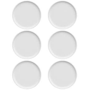 Jogo 6 Pratos de Sobremesa Porcelana Branca Redondos 18,5cm Bold Germer Hotel Bar Restaurante