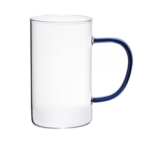 Caneca Vidro Boro Com Alça Azul 300 Ml Mimo Style Tc22132