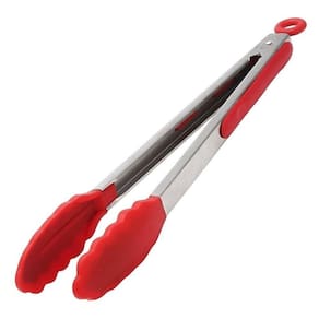 Pegador De Churrasco E Saladas Aço Inox E Silicone 34 Cm