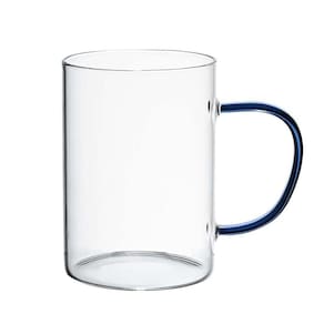 Caneca Vidro Boro Com Alça Azul 200 Ml Mimo Style Tc22128