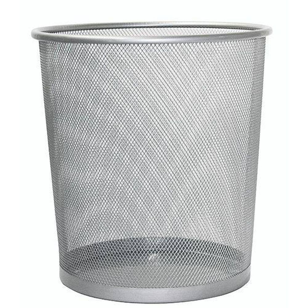 Lixeira Com Tela Sem Tampa Silver 9 L - Mimo Style - Alx04S